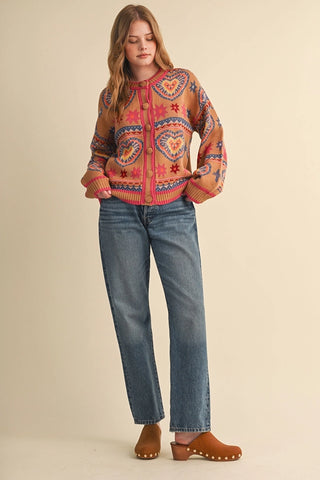 COLORFUL HEARTS SWEATER CARDIGAN