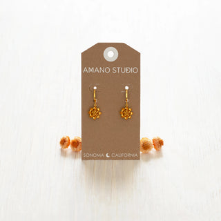LOTUS FLOWER HUGGIE HOOP EARRINGS