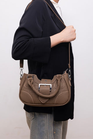 SMALL VEGAN LEATHER BAG WITH BUCKLE