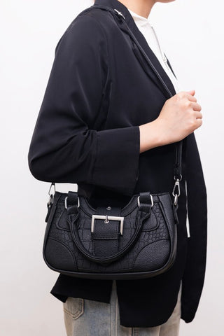 SMALL VEGAN LEATHER BAG WITH BUCKLE
