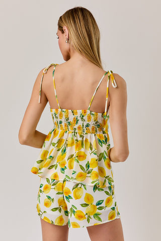 LEMON SPAGHETTI TIE TOP