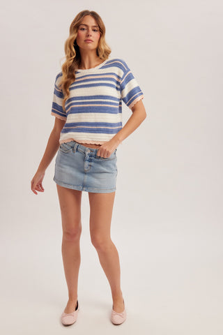 Coastal Breeze Striped Knit Top