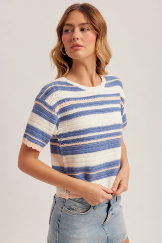 Coastal Breeze Striped Knit Top