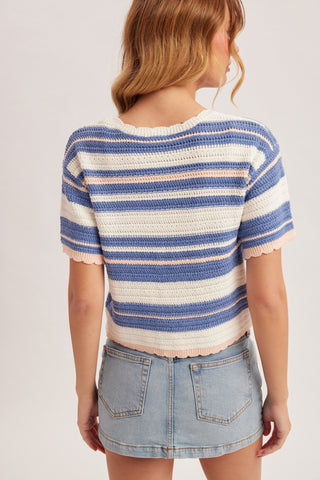 Coastal Breeze Striped Knit Top