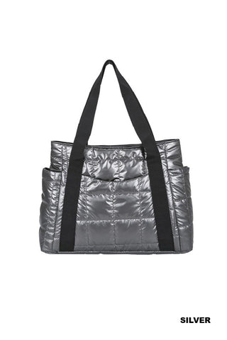QUILTED PUFFER TOTE