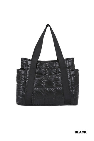 QUILTED PUFFER TOTE