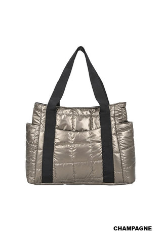 QUILTED PUFFER TOTE