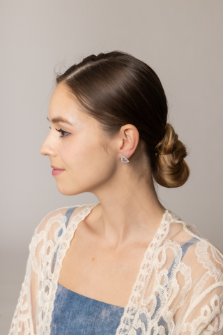 TRIANGLE POST EARRINGS in SILVER