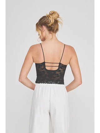FLORAL LACE SCALLOP EDGE SWEETHEART BRALETTE