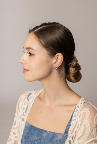 FAN DESIGN EARRINGS in SILVER