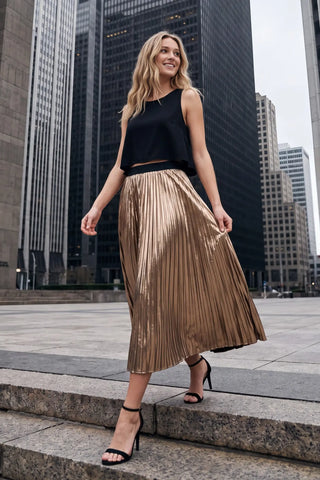 ROSE GOLD METALLIC SKIRT