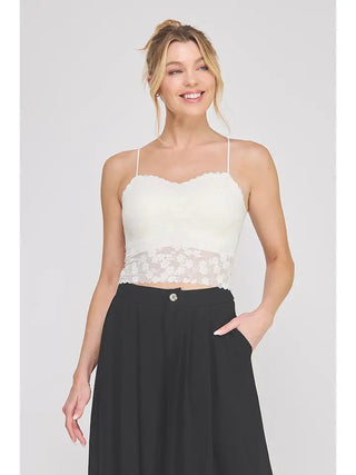 FLORAL LACE SCALLOP EDGE SWEETHEART BRALETTE
