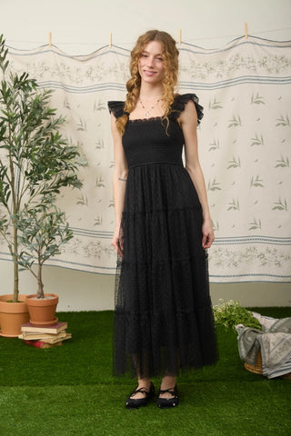 POLKA DOT CHIFFON DRESS