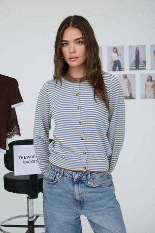 STRIPE CONTRAST CARDIGAN