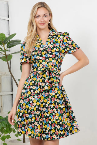 Wildflower Button Front Mini Dress