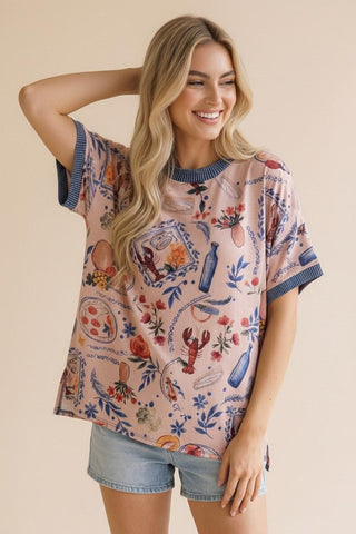 MEDITERRANEAN PRINT TOP