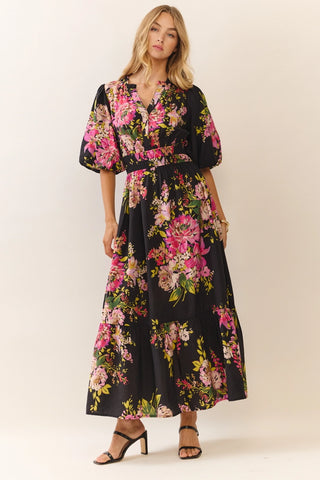 FLORAL PRINT MIDI DRESS
