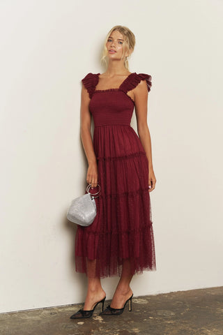 POLKA DOT CHIFFON DRESS