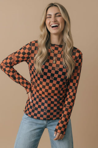 HALLOWEEN PUMPKIN MESH SHIRT