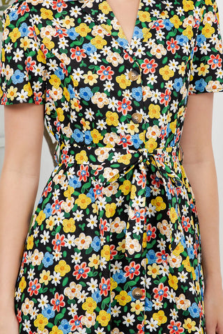 Wildflower Button Front Mini Dress