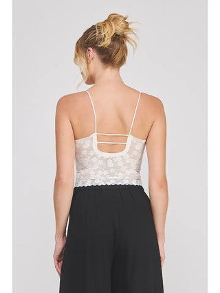 FLORAL LACE SCALLOP EDGE SWEETHEART BRALETTE