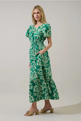 ESTELA FLORAL MIDI DRESS