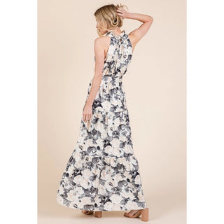 FLORAL HALTER NECK DRESS