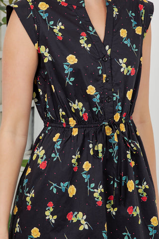 Midnight Garden Floral Mini Dress