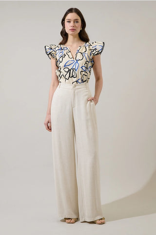 MOD RUFFLE POPLIN TOP