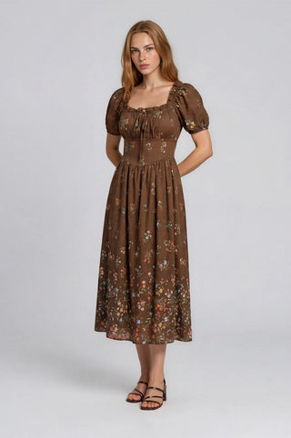FLORAL PUFF SLEEVE DRESS