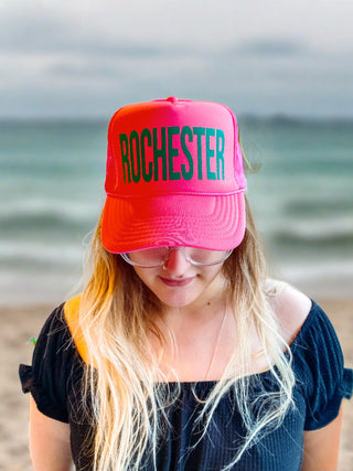 ROC BRIGHT TRUCKER HAT PINK