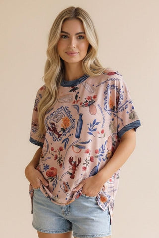 MEDITERRANEAN PRINT TOP