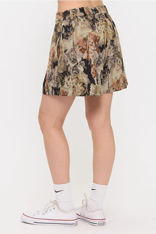 CAT COLLAGE SHORTS RETRO INSPIRED