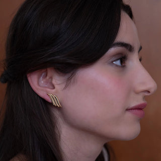 80s VINTAGE GOLD STUD EARRINGS