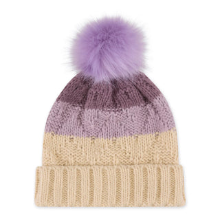 PURPLE COLOR BLOCK BEANIE