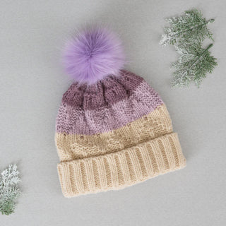 PURPLE COLOR BLOCK BEANIE