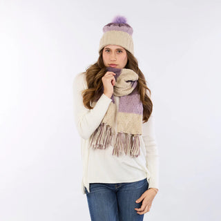 PURPLE COLOR BLOCK BEANIE