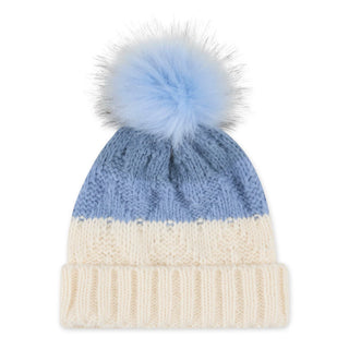 ICE BLUE COLOR BLOCK BEANIE