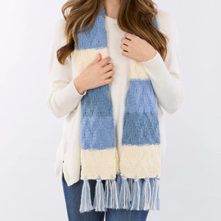 ICE BLUE COLOR BLOCK SCARF