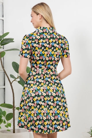 Wildflower Button Front Mini Dress