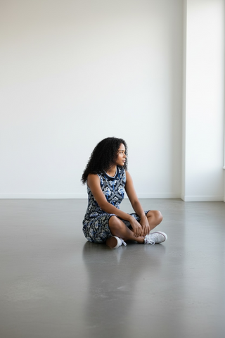 GEOMETRIC PRINT KNIT DRESS