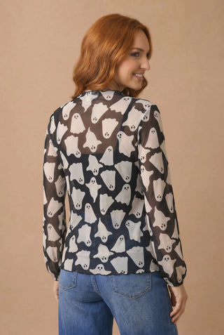HALLOWEEN GHOST MESH TOP