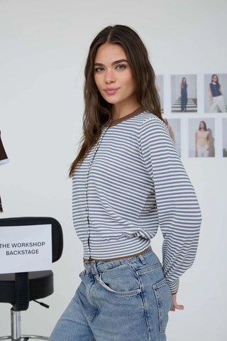 STRIPE CONTRAST CARDIGAN