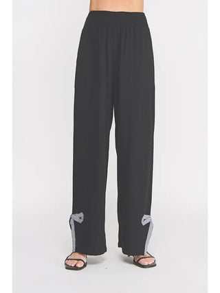 SOFT LINEN BLEND SMOCK WAIST PANTS