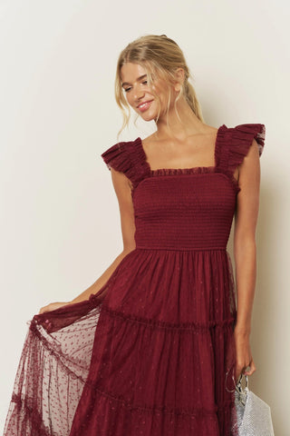 POLKA DOT CHIFFON DRESS