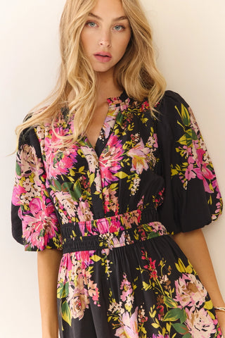 FLORAL PRINT MIDI DRESS