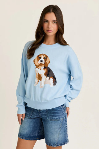 BEAGLE GRAPHIC KNIT SWEATER