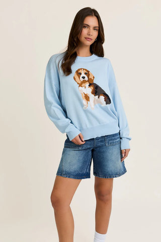 BEAGLE GRAPHIC KNIT SWEATER