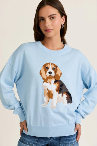 BEAGLE GRAPHIC KNIT SWEATER