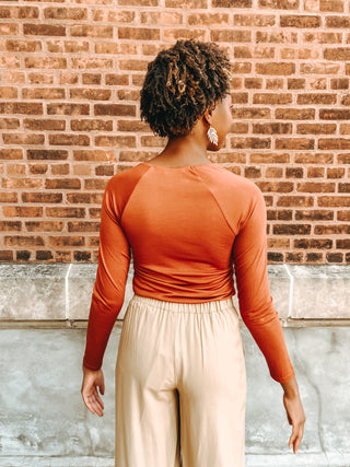 IN HER ELEMENT TOP in BROWN